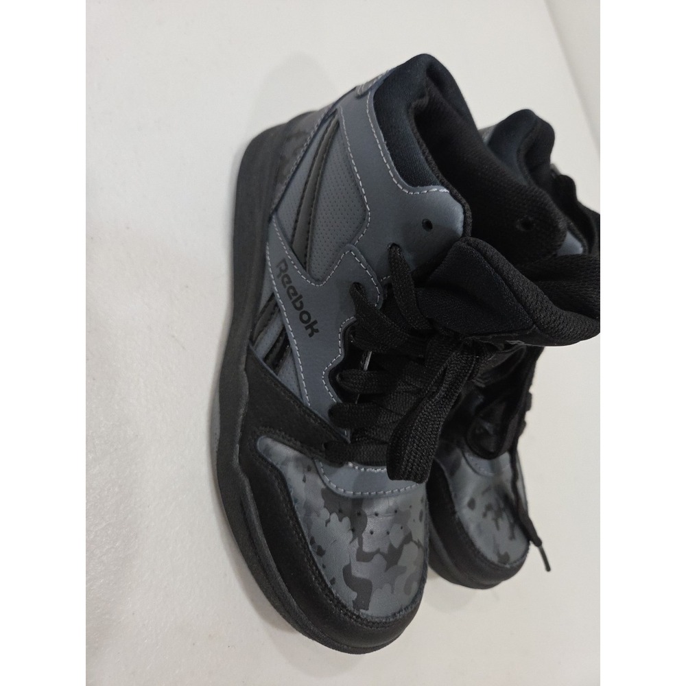 REEBOK  COURT MID SNEAKERS  SHOES GREY/BLACK/CAMOUFLAGE SIZE 3 Y
